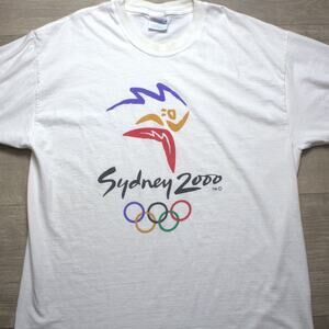 Vintage 2000 Olympics Sydney White T-Shirt Sz L